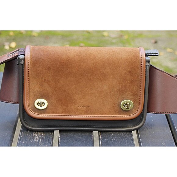 Coach Legacy - Lock Waist Pouch (Fanny Pack) in Suede Colorblock, Mens Line - Picture 1 of 11